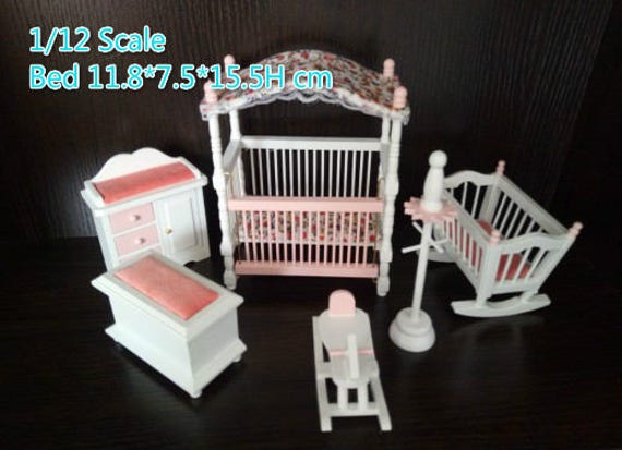 dollhouse miniature nursery baby furniture set