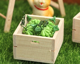 AirAds Dollhouse 1:12 scale miniature vegetable fruit carrying wooden box garden