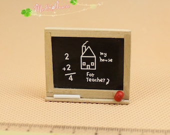 Dollhouse Miniature Roast Baby Ornament School  Toy Blackboard  W/ Chalk&Eraser 