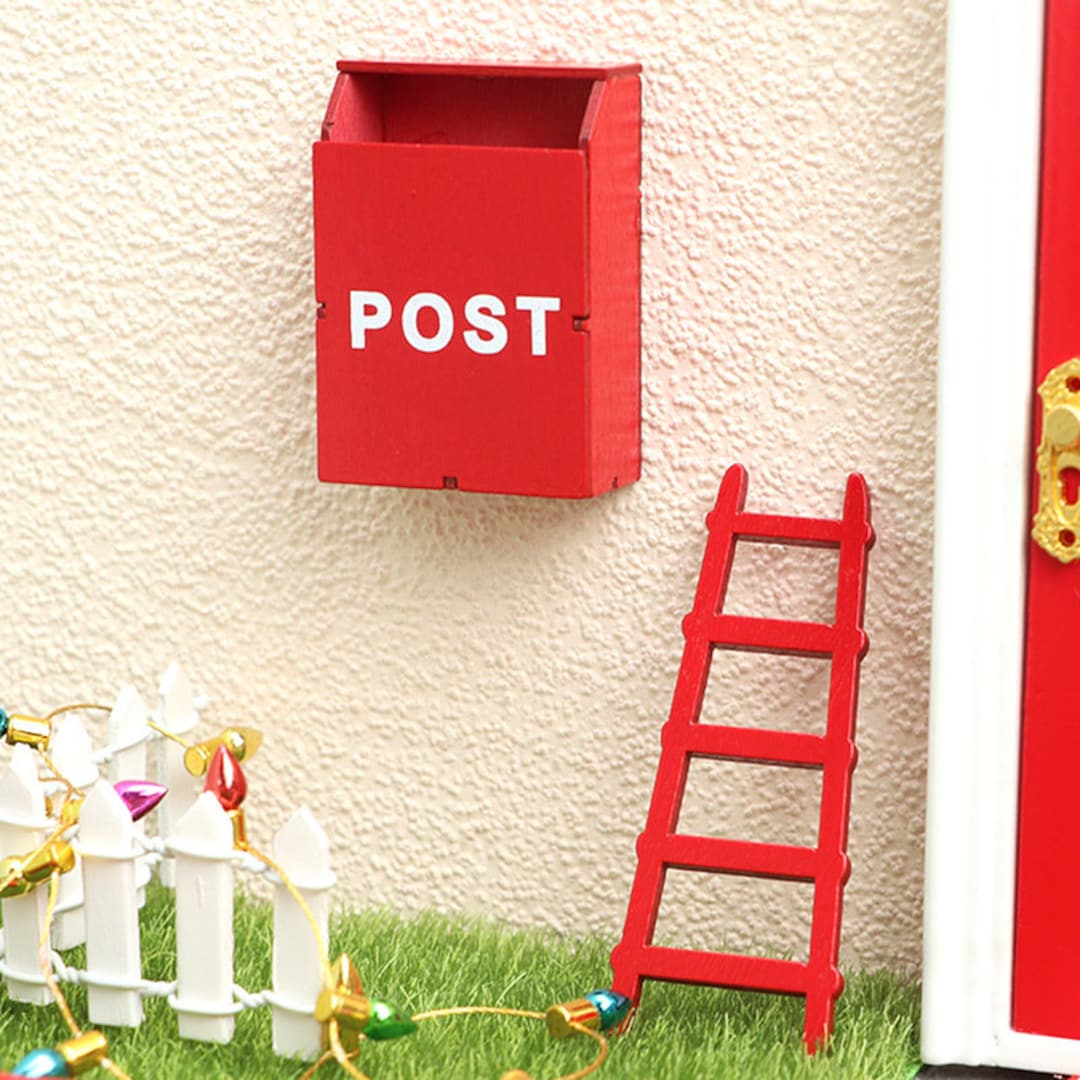 Airads Dollhouse 112 Dollhouse Miniatures Wood Ladder Dolls Accessories Mailbox Red Mailbox Etsy