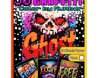 Color By Number For Adults 50 GRAFITTI Street Urban Art Hype Coloring Pages Coloring Book Pixel Art Instant Download File pdf