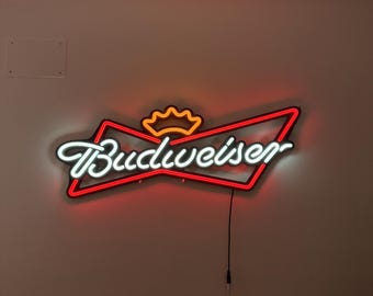 Budweiser Neon Led Sign - Vibrant Red White and Blue LED Decor