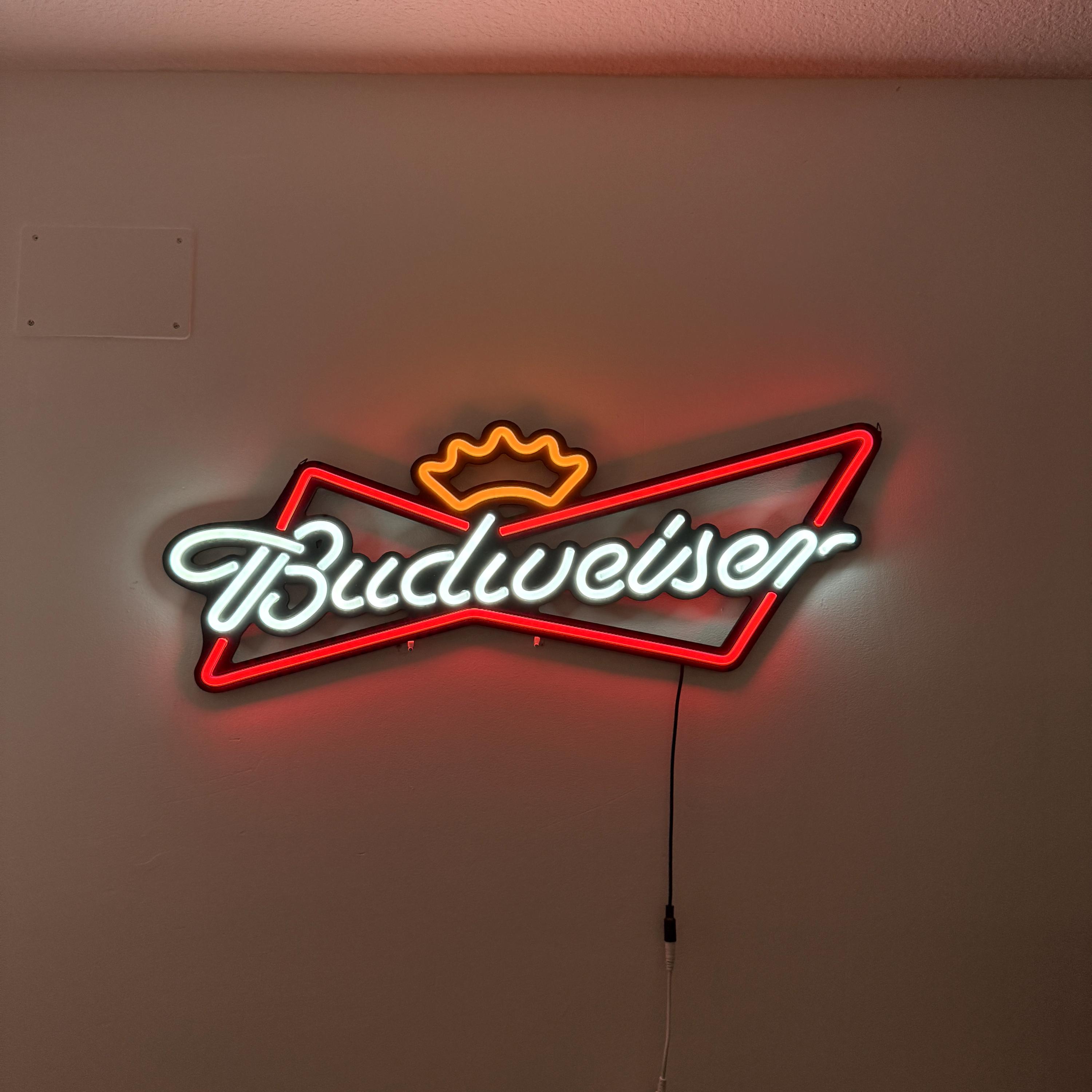 Budweiser LED壁掛けサイン Budweiser Neon Light Sign - Etsy