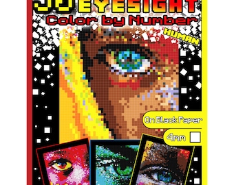 Color By Number Adults 50 BEAUTIFUL HUMAN EYES Printable Coloring Pages Coloring Book Pixel Art Mystery Mosaic Instant Download File pdf