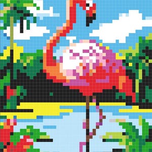 Utskrivbara målarbilder med DJUNGELDJUR, målarbilder med pixelkonst, mysterium och mosaik, målarbok för barn, tonåringar och vuxna, direktnedladdning bild 7