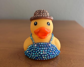 Bling Rhinestone Rubber Duck Cheer Farmer