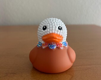 Pato de goma con diamantes de imitación brillantes Águila animadora patriótica