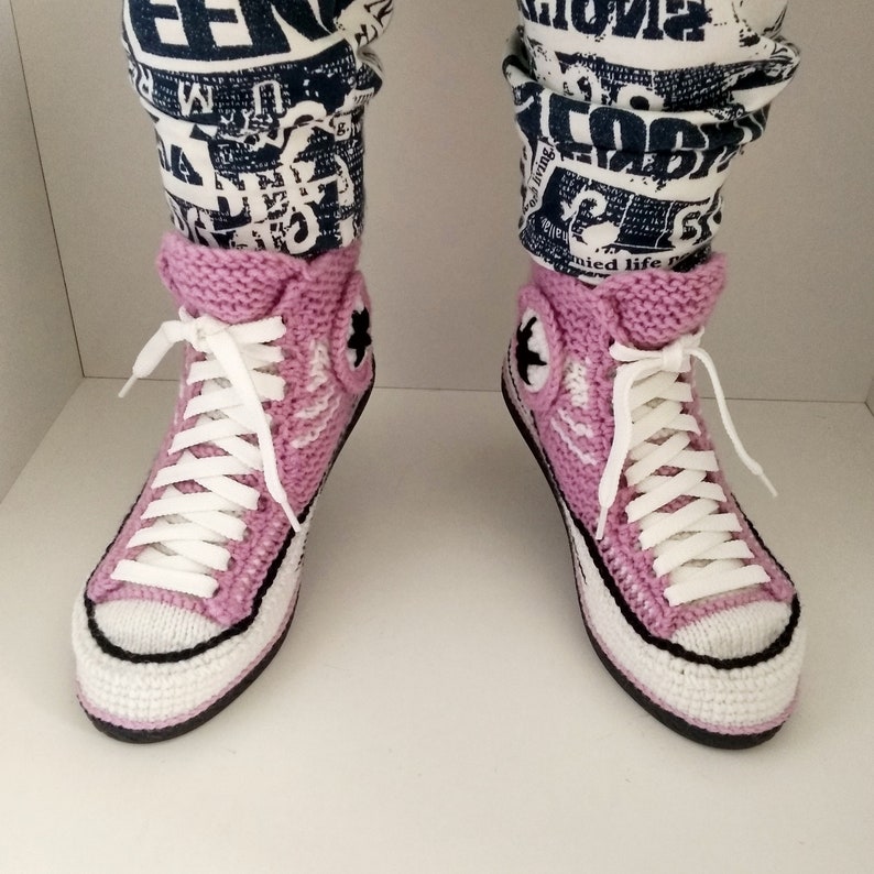 how to crochet converse slippers for adults