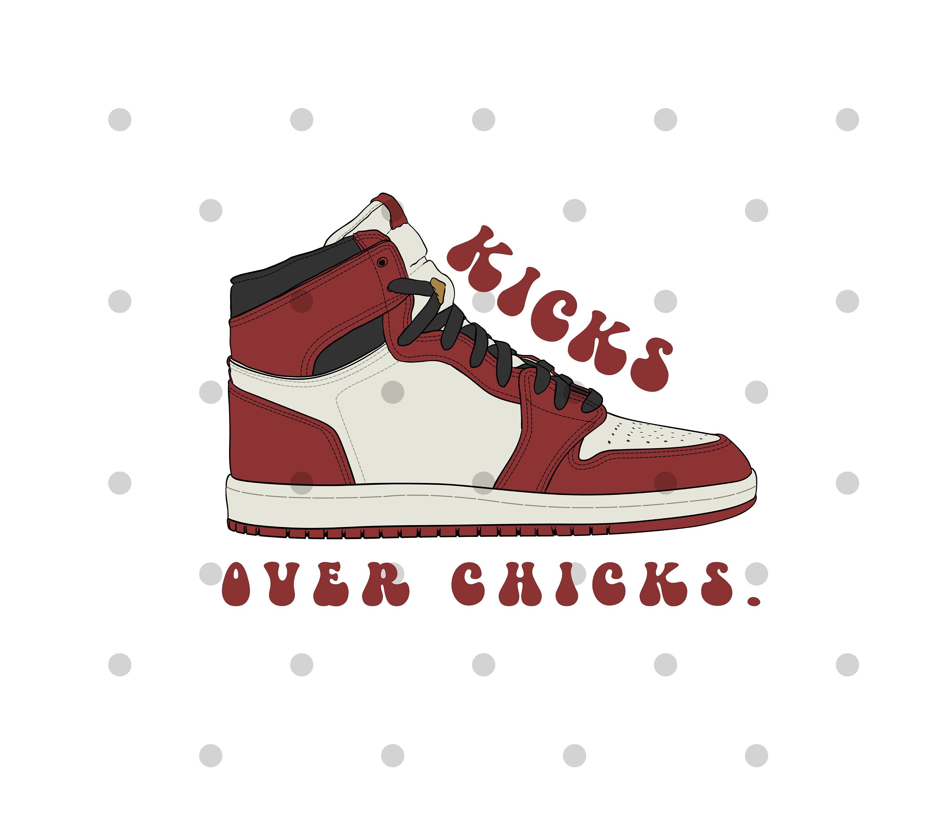 Kicks Over Chicks png - boy valentine shirt design- valentine dtf transfer- valentine sublimation- toddler tee png- hightop sneaker png