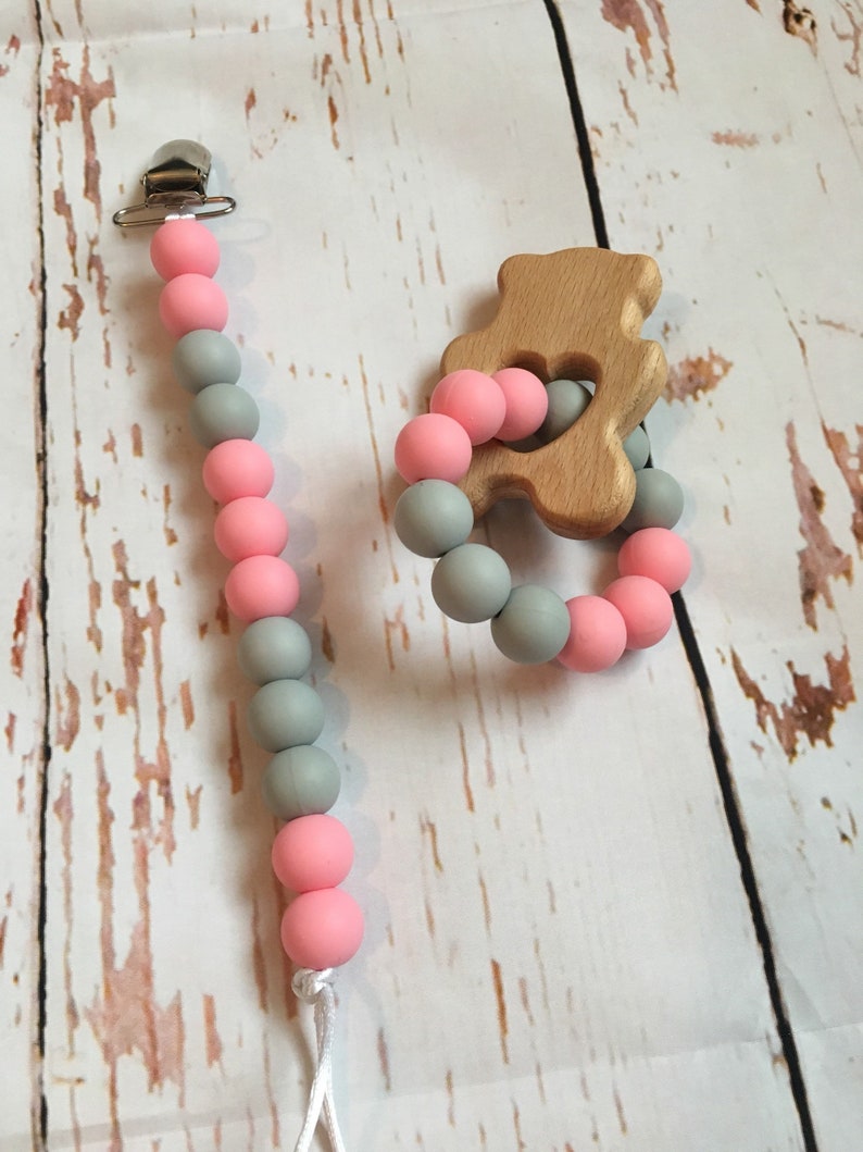 wooden silicone teether