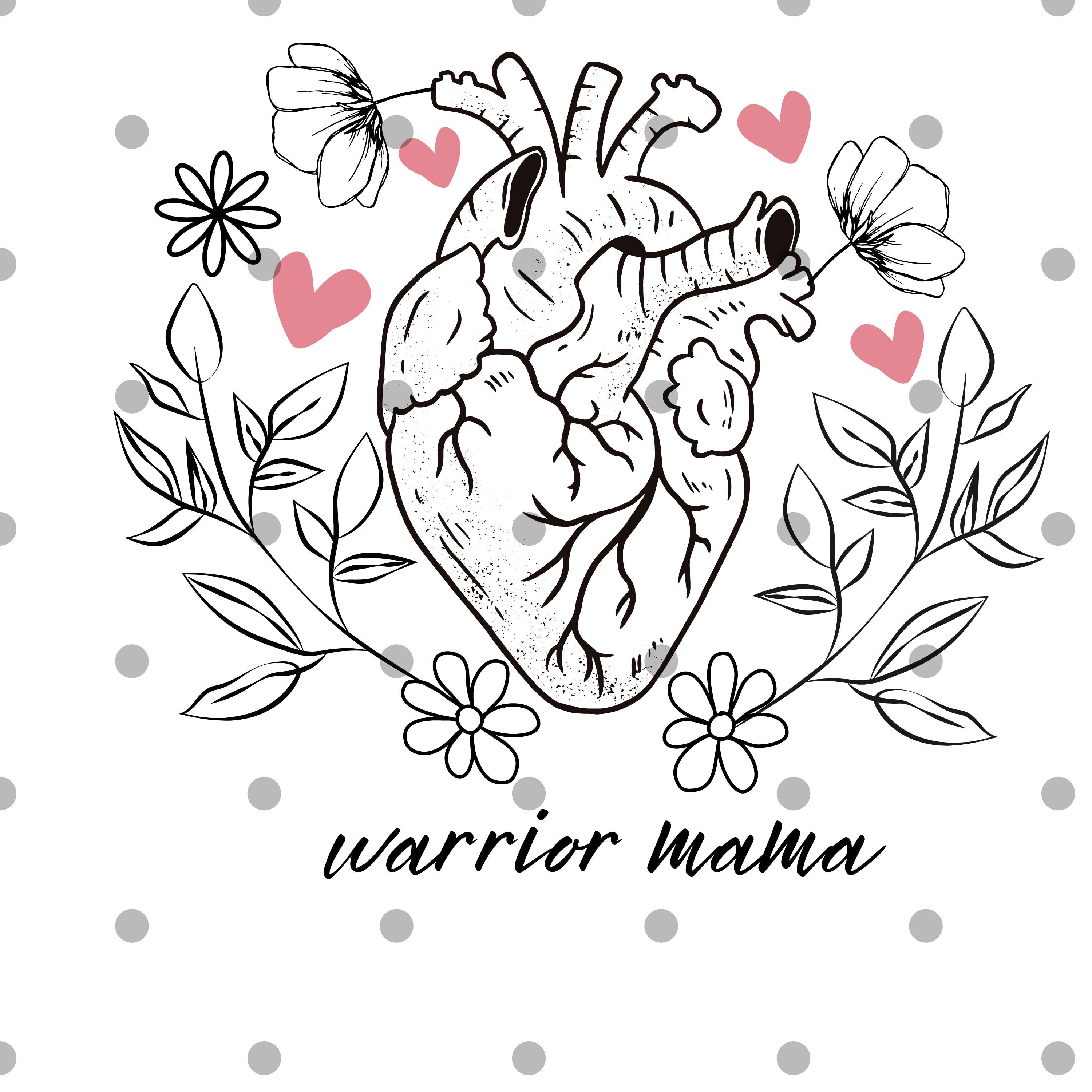 Heart Warrior Mama Svg Png- Heart Warrior Png - Sublimation Design ...
