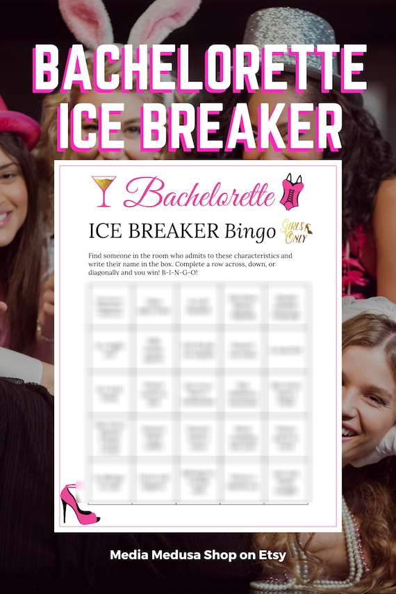 Bachelorette Party Bingo Cards Printable Game Ice Breaker Get - Etsy