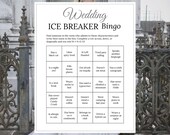 Bridal Shower Bingo Ice Breaker Game, Gray Wedding (Printable PDF)