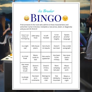 Ice Breaker Game Office Party Human Bingo Cards Get to Know You