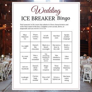 Despedida de soltera Juego para romper el hielo Boda de vino Tarjetas de bingo humanas imprimibles Conócete