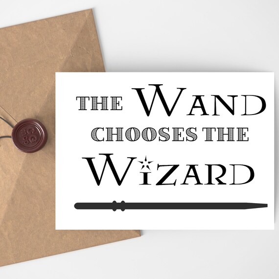 Wand Chooses Wizard Card Wizard Birthday Magical Printable | Etsy