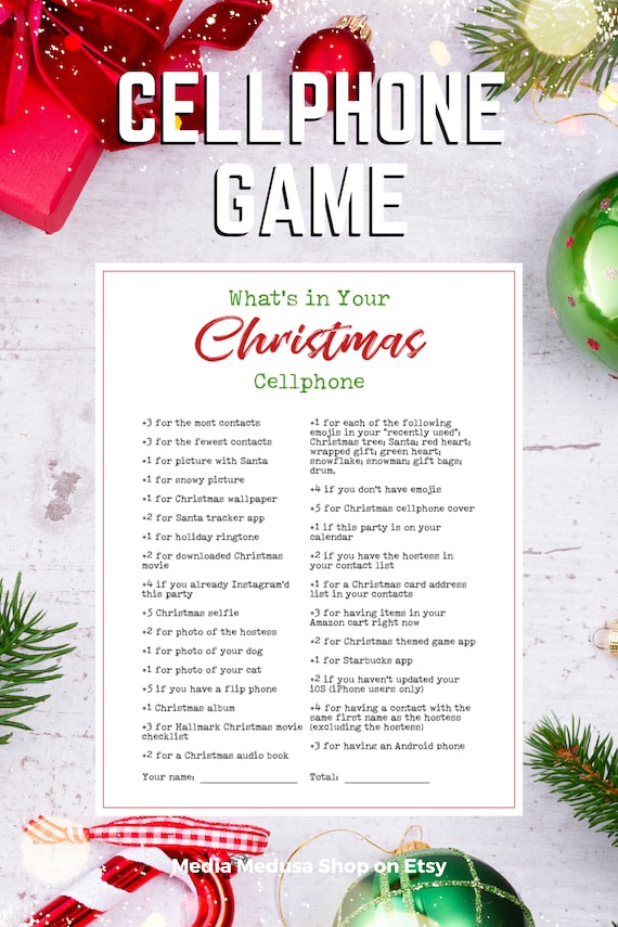 Whats in Your Phone Printable Christmas Holiday Party Game - Etsy