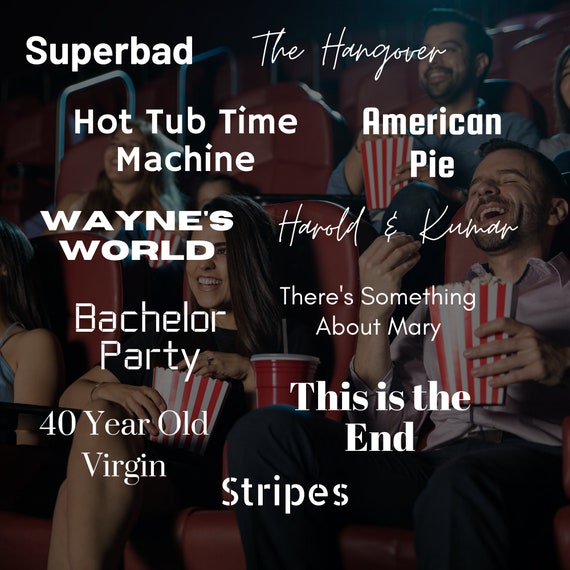 Comedy Movie Watch Party Bingo Game 8 Printable Cards Etsy