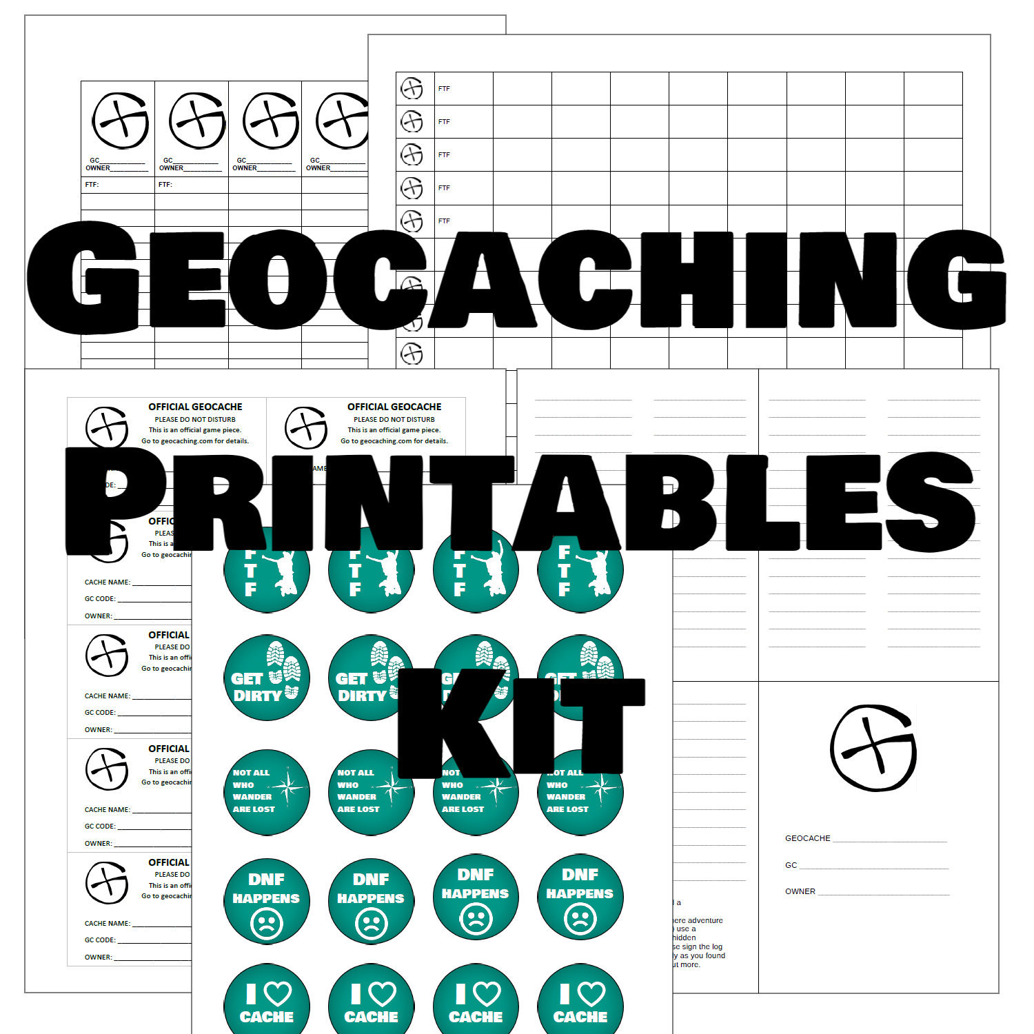 Geocaching Printables Kit Printable Geocaching Kit Printable Etsy