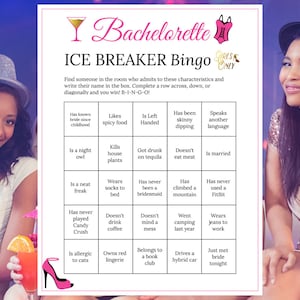 Bachelorette Party Bingo Cards Printable Game Ice Breaker Get to Know You