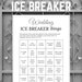 Bridal Shower Ice Breaker Game Gray Wedding Printable Human Bingo Cards ...