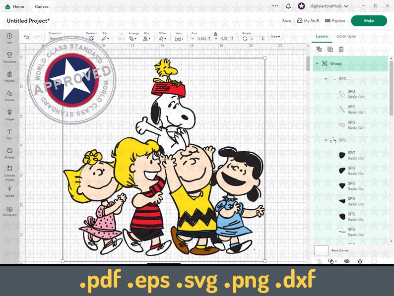 Snoopy With the Peanuts Gang Svg,snoopy Svg, Peanuts SVG, Dxf, Eps, Pdf