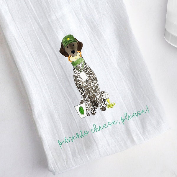 Golf Patron GSP Tea Towel | German Shorthaired Pointer Hand Towel, Golf Tournament Hand Towel, Golf Tea Towel