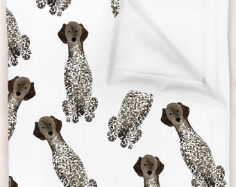 German Shorthaired Pointer Swaddle Blanket | GSP Baby Gift, Bird Dog Baby Blanket, Dog Baby Swaddle, Jersey baby swaddle, German Shorthair
