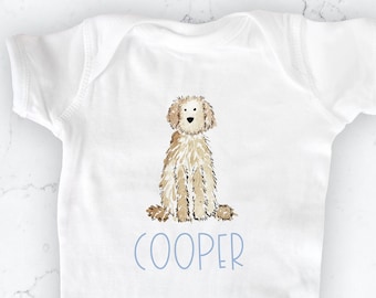 Personalized Doodle Baby One Piece | Goldendoodle Baby Outfit, Labradoodle Baby Gift, Bernadoodle Baby Shirt