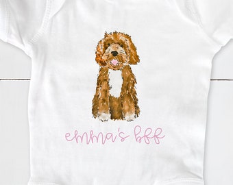 Personalized Mini Doodle Baby One Piece | Mini Goldendoodle Baby Outfit, Labradoodle Baby Gift, Bernadoodle Baby Shirt