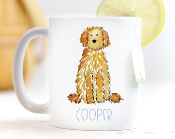 Personalized Doodle Mug | Goldendoodle Personalized Ceramic Mugs, Watercolor Pet Ceramic Labradoodle Mug, Pet Mug, Bernadoodle