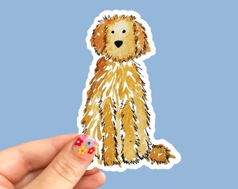 Doodle Decal Sticker | 4" and 6" Water Resistant Decal Goldendoodle, Labradoodle, Bernadoodle, Black, Apricot Red, Cream, Brown