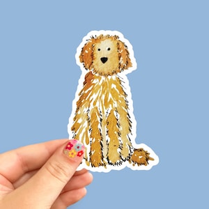 Doodle Decal Sticker | 4&quot; and 6&quot; Water Resistant Decal Goldendoodle, Labradoodle, Bernadoodle, Black, Apricot Red, Cream, Brown