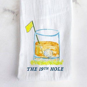 Golf 19th Hole Tea Towel | Golfing Tea Towel, 19th Hole Hand Towel