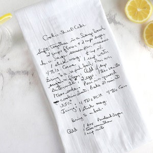 Personalized Recipe Card Towel | Custom Handwritten Recipe Tea Towel, Personalized Hand Towel, Kitchen Decor, Christmas Gifts