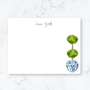 Personalized Topiary Stationery Set { Chinoiserie Stationery, Thank You Notes, Personalized Desk Accessories, Teacher Note }