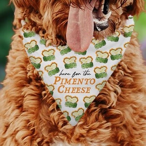 Here for the Pimento Cheese Golf Dog Tie On Bandana | Golf Tournament Patron Pet Bandana, Pimento Cheese Dog Bandana