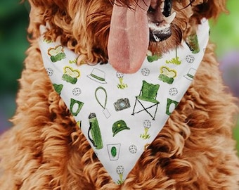 Golf Patron Pattern Pet Bandana | Golf Tournament Dog Bandana, Dog Tie On Bandana