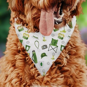 Golf Patron Pattern Pet Bandana | Golf Tournament Dog Bandana, Dog Tie On Bandana