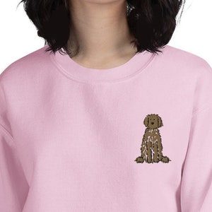 Embroidered Apricot Doodle Sweatshirt | Embroidered Goldendoodle Sweatshirt, Red Labradoodle, Brown Apricot Goldendoodle Shirt Gift Idea