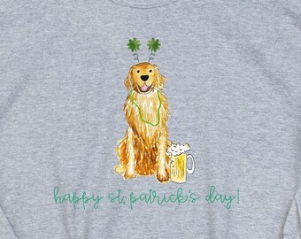 Sudadera Golden Retriever del Día de San Patricio de la Suerte Gildan