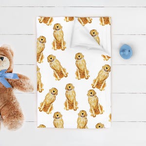 Golden Retriever Swaddle Blanket | Golden Retriever Baby Blanket, Baby Shower Gift, Baby Gift, Receiving Blanket