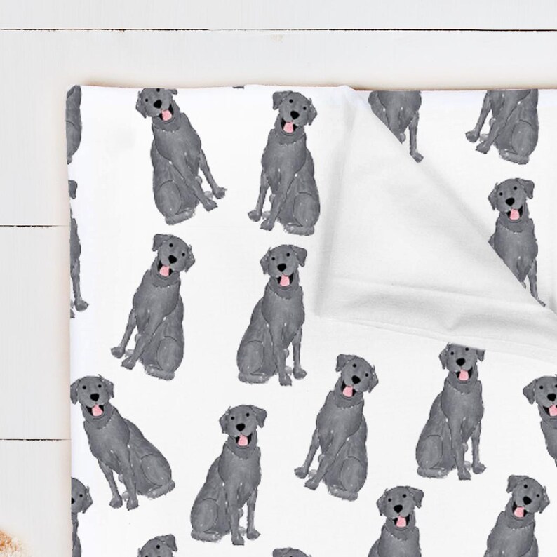 Akvarell labrador jersey-filt | Labrador babyfilt, choklad labrador babyfilt, gul labrador-filt, vit labrador babypresent Silver
