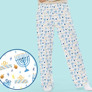 Pantaloni del pigiama di Hanukkah / Pigiami di Hanukkah, Pigiami di Hanukkah, Pigiami abbinati di Hanukkah