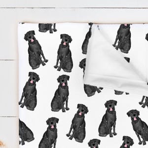 Akvarell labrador jersey-filt | Labrador babyfilt, choklad labrador babyfilt, gul labrador-filt, vit labrador babypresent Black
