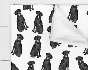 Watercolor Lab Jersey Swaddle Blanket | Labrador Baby Blanket, Chocolate Lab Baby Blanket, Yellow Lab Swaddle, White Lab Baby Gift