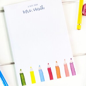 Personalized Teacher Notepad | Teacher Gift, Back to School, Rainbow Classroom, Teacher Desk Accessories, Classroom Organization