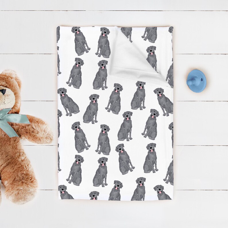 Akvarell labrador jersey-filt | Labrador babyfilt, choklad labrador babyfilt, gul labrador-filt, vit labrador babypresent bild 12