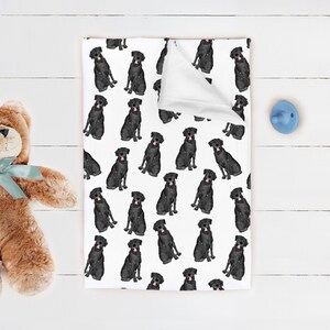 Akvarell labrador jersey-filt | Labrador babyfilt, choklad labrador babyfilt, gul labrador-filt, vit labrador babypresent bild 9