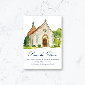DIGITAL* Custom Hand Painted Wedding Venue Save the Dates | Venue Illustration, Custom Wedding Save the Date, Wedding Painting